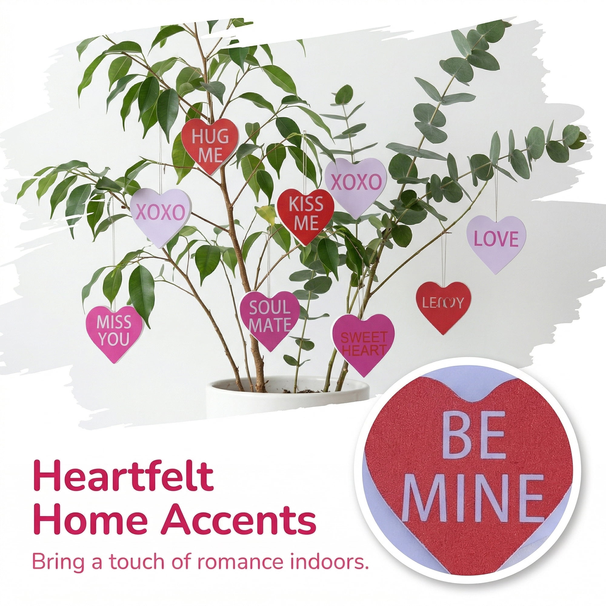 Unique Bargains Wooden Heart Signs Extra Thick Free Standing Love Ornaments Style B 2.6"H