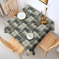 thumbnail image 2 of Brown Checkered Geometric and Floral Pattern Square Tablecloth,Waterproof Square Table Cover,Wipeable Spillproof Washable Table Cover for Home Kitchen Party Decor 52"x52"(132x132cm), 2 of 6