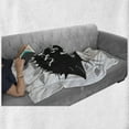 thumbnail image 6 of Hedgehog Soft Flannel Fleece Throw Blanket, Calligraphic Listen to Your Heart Words on Silhouettes of Porcupine, Cozy Plush for Indoor and Outdoor Use, 70" x 90", Grey Black and White, by Ambesonne, 6 of 6