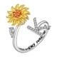 thumbnail image 1 of Fiudx Anillo de Girasol, Anillo de Aleación Ajustable y Abierto, Anillo Giratorio de Girasol con Circonita, Anillo para Aliviar El Estrés y La Ansiedad, Accesorio de Moda para Mujer, Regalo para Ella, 1 of 1
