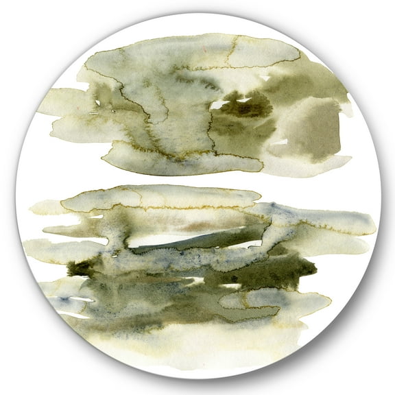 Designart 'Abstract Clouds In Dark Green II' Modern Circle Metal Wall Art 36x36 - Disc of 36