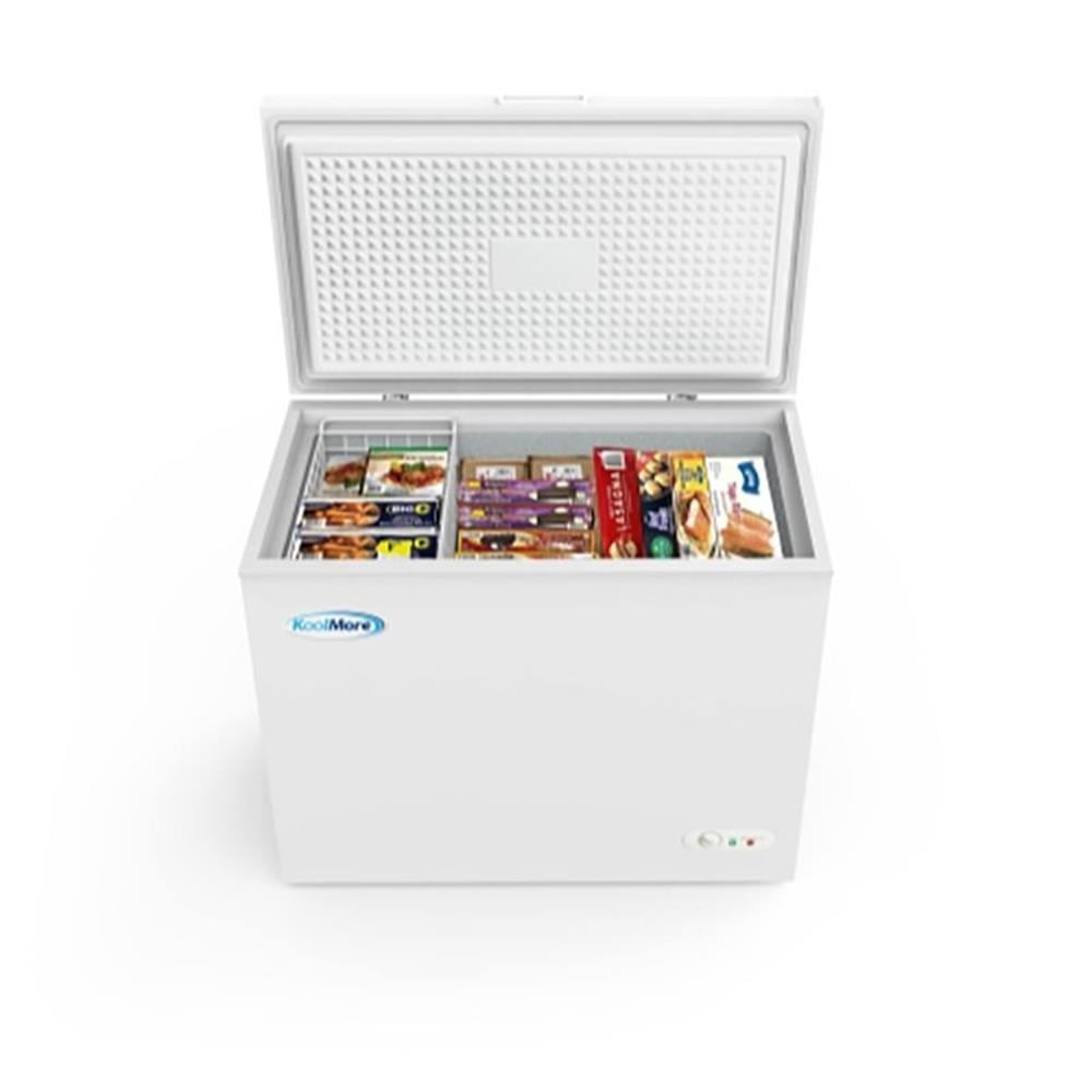 KoolMore Comercial SCF-7C Deep Chest Freezer with Two Wire Basket, 7 cu. ft. Food and Meat Storage, ETL Certification, White