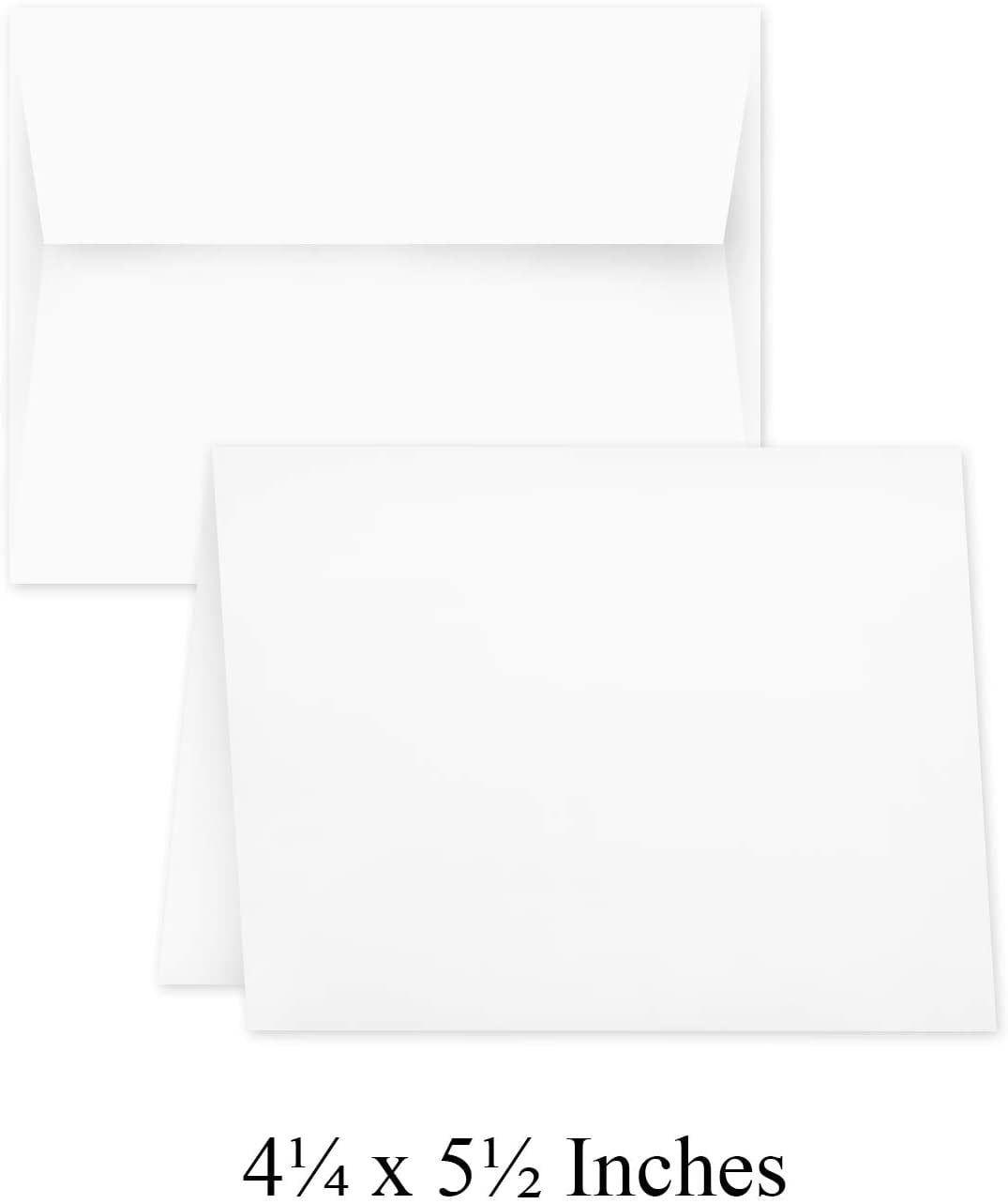 A2 Greeting Cards Set Set of 50 4.25 x 5.5" Blank White Cards & Envelopes 