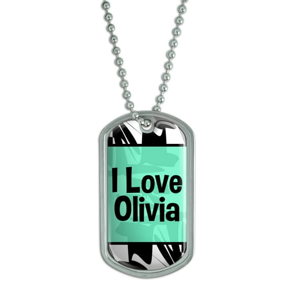 I Love Heart Name - Olivia - Dog Tag