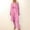 Pink, variant on HAPIMO 3 Piece Lounge Set for Women Long Sleeve Cardigan Shirt Sleeveless Top with High Waist Trousers Homewear Pajama Set Beige XL