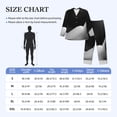 thumbnail image 3 of Wukai Black White Fluid Sculpture Men's Long-Sleeve Pajama Set - Comfortable Sleepwear with Button-Down Shirt and Pants-Small, 3 of 6
