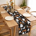 thumbnail image 3 of Halloween Table Runner - 108 Inch Long, Kitchen Dining Table Runner Dresser Scarves, Orange Pumpkins White Funny Ghost Black Cat Farmhouse Decor for Coffee Tables Wedding Party Banquet, 3 of 8