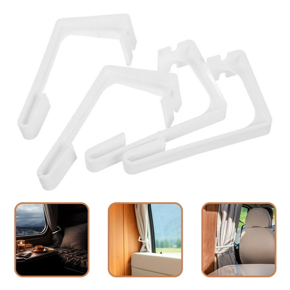 WHAMVOX 4Pcs Plastic Rv Side Curtain Retainer Clips With Installation Set For Camper Window Curtain Hold Down And Tie Backs Accessories
