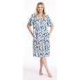 thumbnail image 6 of CATALOG CLASSICS Womens Muumuu House Dress Lounger Short Sleeve with pockets 42" - Blue Large, 6 of 6