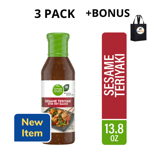 Simple Truth Sesame Teriyaki Stir Fry Sauce 13.8 oz , 3 Pack   Bonus