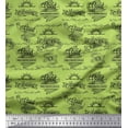 thumbnail image 1 of Soimoi Green polyester Crepe Fabric Sun & Text Print Sewing Fabric Yard 42 Inch Wide, 1 of 5