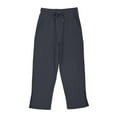 thumbnail image 6 of Mwjwdo 2025 Linen Pants Big Girls High Waist Elastic Drawstring Lounge Trousers Kids Casual Lightweight Side Split Summer Beach Pants Dark Gray 10 Years, 6 of 7