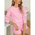 thumbnail image 4 of Topcobe Women' s Long Sleeve Solid Color Lounge Wear Set, S-3XL Pink, 4 of 7