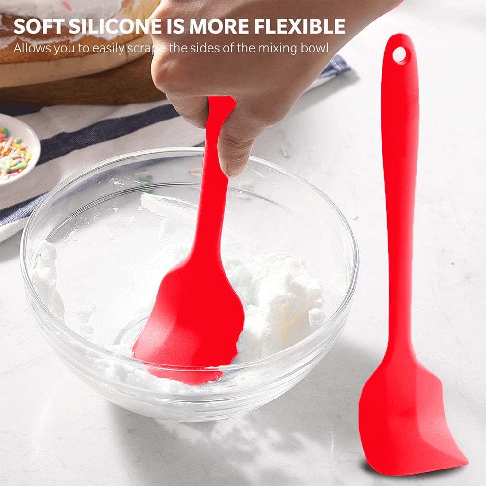 Large Silicone Spatula: Heat Resistant Flexible Silicon Mixing Stirring  Cooking Scraping Baking Bowl Scraper Seamless Spreader for Kitchen Nonstick  Cookware 
