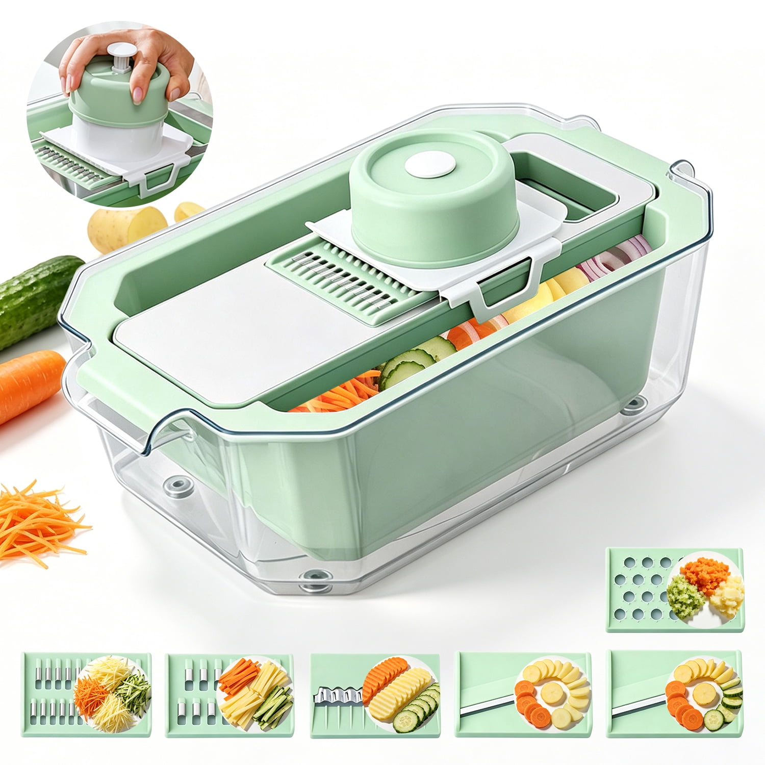 Junwell Nicer Dicer Plus Vegetable Slicer, Stainless Steel