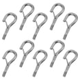 thumbnail image 1 of LOLIPPYY 10pcs Wire Rope Lock Hooks for Outdoor String Lights with Safety Buckle Hanging Plants Silver Iron, 1 of 7