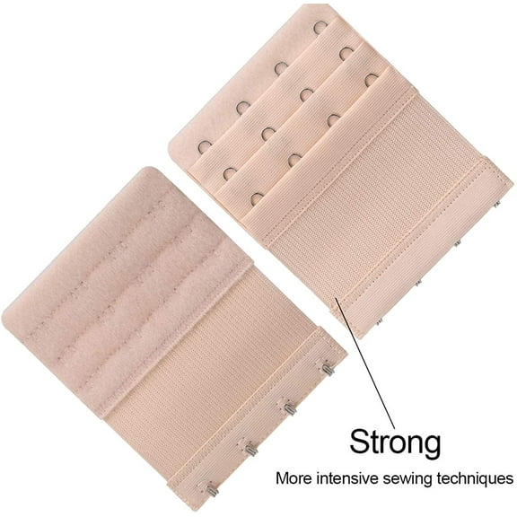 6 Pieces Women's Soft Comfortable Elastic Bra Extenders Bra Extension Strap 4 Hook 3 Row Lady's Bra Extender Bra Band