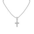 thumbnail image 2 of Slay Queen w/ Ladies on Fire Hip Hop Jewelry Necklace, Pendant, and Earrings Bling Set - TPBE-01 (24, Rope Chain Slv Stone Cross), 2 of 7
