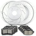 thumbnail image 1 of CCIYU Front Rear Drilled Slotted Brake Rotors + Ceramic Pads fit for 2009-2013 for Lexus IS250, 1 of 5