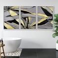 thumbnail image 2 of PixonSign Framed Wall Art Print Set Gold, Gray and Black Stained Glass Geometric Shapes Illustrations Modern Art Chic Dramatic Dark for Living Room, Bedroom, Office - 16"x24"x3 White, 2 of 5