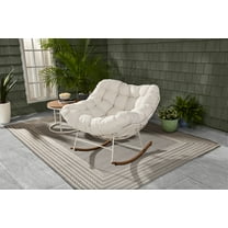 Better Homes & Gardens Marlow Papasan Outdoor Rocking Chair, Cream