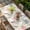 Off-White, variant on Easter Bunny Table Cloths for 8 Foot Rectangle Tables, Colorful Eggs Spring Leaves Daisy Yellow Green Check Patio Waterproof Elastic Fitted Tablecloths, Washable Rectangular Table Cover for Camping