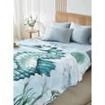 thumbnail image 4 of Coastal Seahorse California King Size Flat Sheet, Wrinkleproof & Fadeproof Cooling Flat Bed Sheet Only, Ocean Nautical Starfish Seashells Coral Breathable Soft Bedding Top Sheets 108 x 98 Inches, 4 of 8