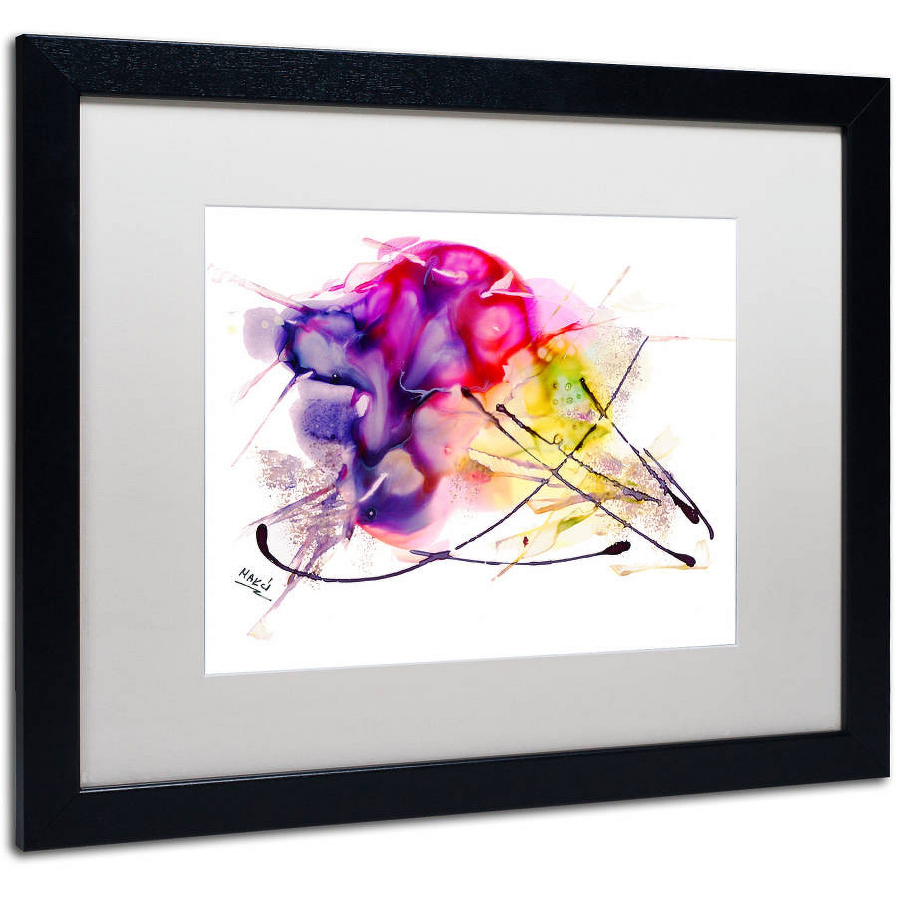 Trademark Fine Art "Abstract 08" Canvas Art by Mako, White Matte, Black Frame