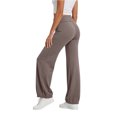 thumbnail image 6 of Tqcoqu Yoga Pants for Women Drawstring Elastic High Waisted Loose Fit Wide Leg Pants Workout with Bandage Pant,Coffee,Women's S-XXL, 6 of 8
