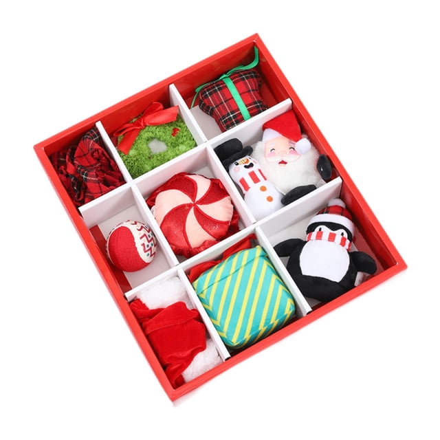 10 Piezas De Juguete Navideño Para Perros, Juguete De Peluche Suave De Dibujos Animados Para Cachorros, Perros Medianos Y Pequeños
