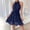 Navy, variant on Women's Casual Halter Zipped Sleeveless Solid Color Dress Layered Ruffle A Line Mini Dress with Drawstring Purple