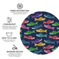 thumbnail image 3 of Fuzoiu Colorful Carp Streamer 1 Print Leather Coasters Set,Drink Coasters Set of 4,for Tabletop Protection, Durable PVC Coasters,Home Décor and Housewarming Gift-Round Shape, 3 of 6