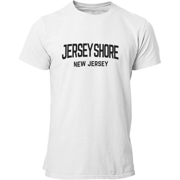 Mens Retro Tee Jersey Shore NJ White, Large