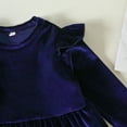 thumbnail image 6 of WIBACKER Kids Baby Girls Long Sleeve Velvet Dress Autumn Winter Princess Party Dresses, 6 of 9