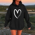 thumbnail image 2 of WZXFASHION Chandail à Capuchon pour Femmes à Imprimé d'Amour Simple, Mode, Ample, Décontracté, Chandail à Capuchon avec Poche, Liquidation, Chandail Ample, 2 of 4