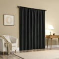 thumbnail image 2 of Sun Zero Bronte Floral Jacquard 100% Blackout Rod Pocket Curtain Panel, 50"W X 84"L, Black, 2 of 8