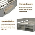 thumbnail image 5 of Bellemave Full Size Daybed with Storage Drawers and Shelves Space-saving Wooden Daybed Frame Full Storage Platform Bed Frame, No Box Spring Needed (Full, Gray), 5 of 11