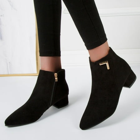 

Boots for Women High Heels Fashion Short Breathable Retro Zipper Thermal Shoes Women s Boots Women s Boots Black 9 Womens Boots