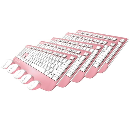 Impecca Pink Wireless Keyboard and Mouse Combo with Palm Rest  Full-Sized Ergonomic Keyboard  Spill Resistant & Adjustable Angle  for Windows/ Mac OS/Desktop/Laptop 5 Pack price history on PriceWatchPro