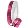 Morex Ribbon Princess Glitter Ribbon, 3/8" x 25 yd, Hot Pink