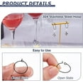 thumbnail image 4 of 50pcs Wine Charm Rings 20mm 304 Stainless Steel Beading Hoop Rings Black Hoop Ear Wires for Wedding Party Wine Glass Marker Earring Jewelry Making, 4 of 9