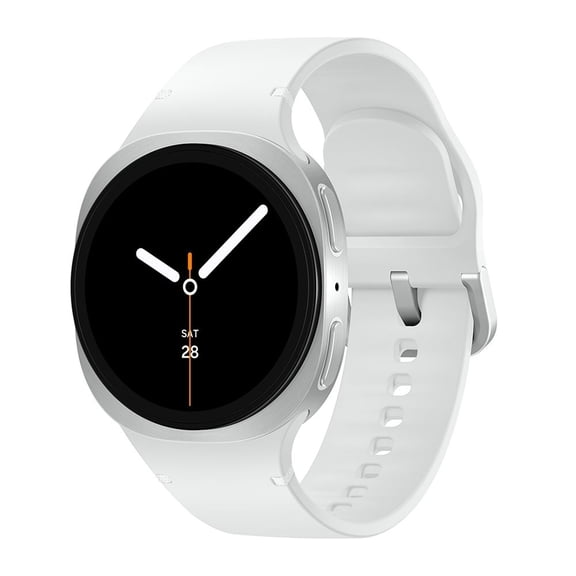 Restored Samsung Galaxy Watch8 40mm Bluetooth Smart Watch, Silver, White Band (Refurbished)