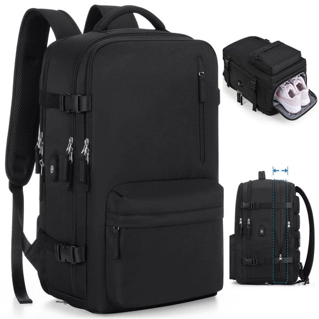 Travel Backpack Carry-on Personal Item Bag for Flight Approved Backpack Expandable Large Capacity Travel Bags Waterproof