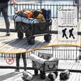 thumbnail image 5 of Heavy Duty Beach Wagon Cart Outdoor Folding Utility Camping Garden Beach Cart with Universal Wheels Adjustable Handle Shopping (Black), 5 of 10