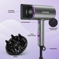 thumbnail image 5 of NEXPURE Hair Dryer, Fast Drying 2000W Ionic Blow Dryer with Diffuser, 2 Attachments for All Hair Types, Perfect Gift, Suitable for Home and Travel, 5 of 7