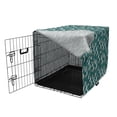 thumbnail image 3 of Skater Dog Crate Cover, Winter Sports Ice Skating Objects and a Took Noel Hockey Hobby Theme, Easy to Use Pet Kennel Cover for Dogs, 35" x 23" x 27", Pale Brown White and Teal, by Ambesonne, 3 of 6