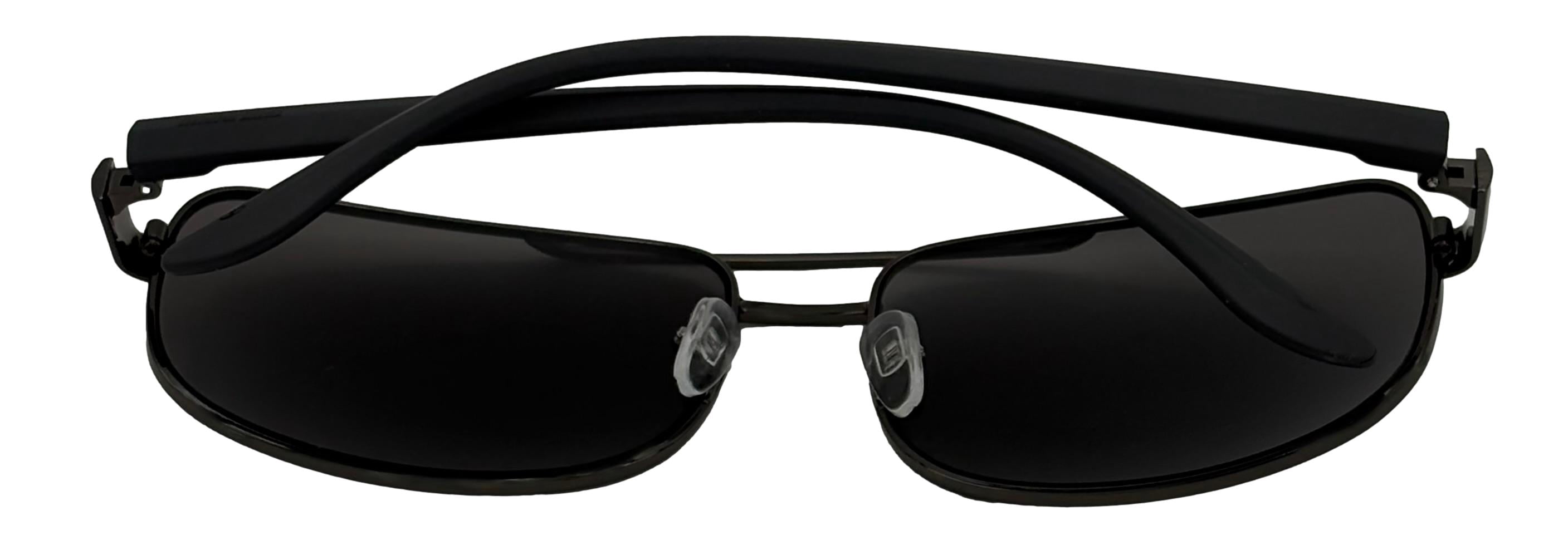 Timberland Men's Shiny Gun Rectangle Smoke Mirror Lens Sunglasses