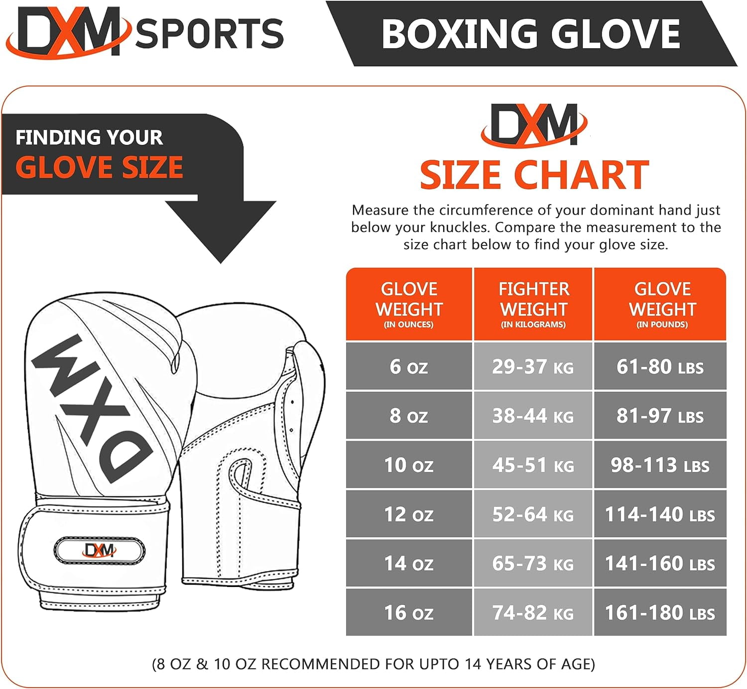 DXM SPORTS Boxing Gloves for Men & Women - Silver & Black, 16oz