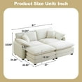 thumbnail image 3 of BUIORD Modular Sectional Sofa, 81" Oversize U-Shaped Couches and Sofas with Reversible Ottoman, 4 Seat Deep Seat Sectional Couch for Living Room, Beige, 3 of 8