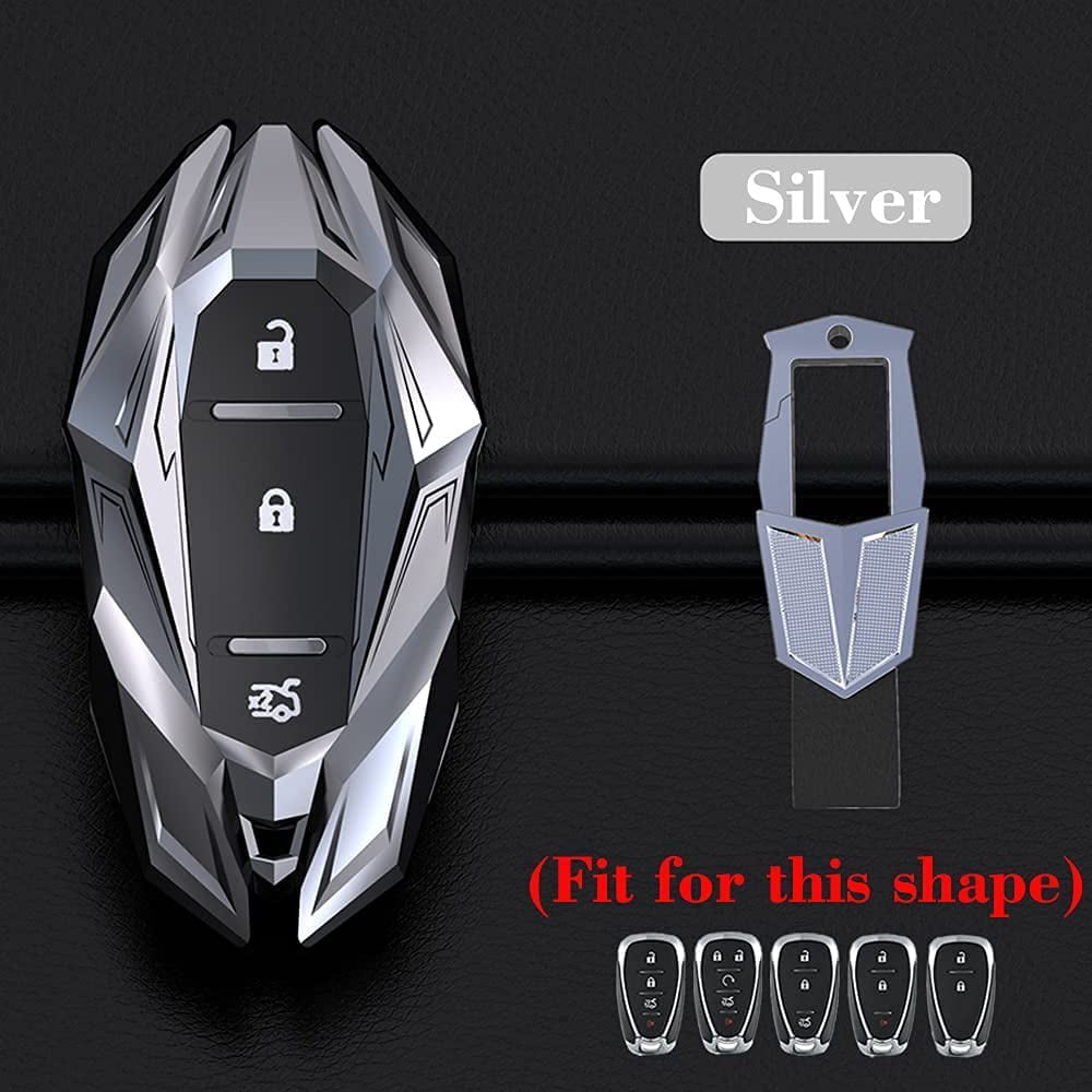 Car Key Fob Cover Case for Chevy Protector with Keychain Compatible with 2016-2020 Chevrolet Malibu Camaro Cruze Blazer Equinox Traverse Spark Sonic Impala Trax Bolt